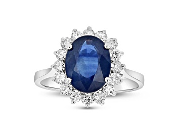 Picture of 3.60ctw Sapphire and Diamond Ring in 14k White Gold