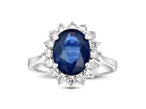 3.60ctw Sapphire and Diamond Ring in 14k White Gold
