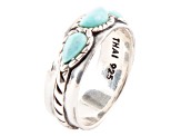 Barse Jewelry Blue Composite Turquoise Triple Stone Simplicity Sterling Silver Ring