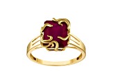 Octagon Mahaleo® Ruby 10K Yellow Gold Medusa Ring 4.88ctw