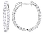 White Lab-Grown Diamond 14k White Gold inside-out Hoop Earrings 2.00ctw
