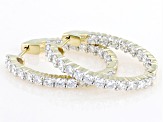 White Lab-Grown Diamond 14k Yellow Gold Inside-out Hoop Earrings 2.00ctw