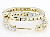 White Lab-Grown Diamond 14k Yellow Gold Inside-out Hoop Earrings 2.00ctw