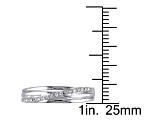 Diamond Accent Rhodium Over Sterling Silver Crossover Ring 0.06ctw