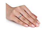 Diamond Accent Rhodium Over Sterling Silver Crossover Ring 0.06ctw