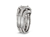 Lab Created White Sapphire Sterling Silver Bridal Ring Set 5.36ctw