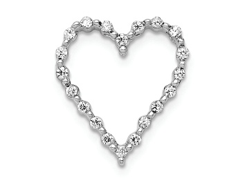 Picture of Rhodium Over 14k White Gold Diamond Heart Chain Slide Pendant