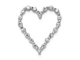 Rhodium Over 14k White Gold Diamond Heart Chain Slide Pendant