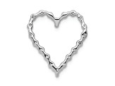 Rhodium Over 14k White Gold Diamond Heart Chain Slide Pendant