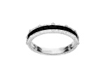Judith Ripka 0.8ctw Black Spinel Rhodium Over Sterling Silver Ring