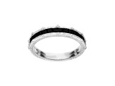 Judith Ripka 0.8ctw Black Spinel Rhodium Over Sterling Silver Ring