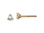14K Yellow Gold Lab Grown Diamond 1/4ctw VS/SI GH Screw Back 3-Prong Earrings
