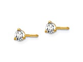 14K Yellow Gold Lab Grown Diamond 1/4ctw VS/SI GH Screw Back 3-Prong Earrings