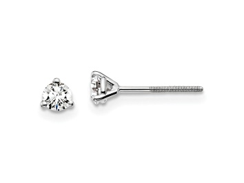Picture of 14K White Gold Lab Grown Diamond 1/4ctw VS/SI GH Screw Back 3-Prong Earrings