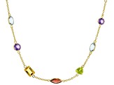 Multi-Gem 14k Yellow Gold 18" Necklace 11.05ctw