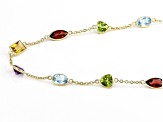 Multi-Gem 14k Yellow Gold 18" Necklace 11.05ctw