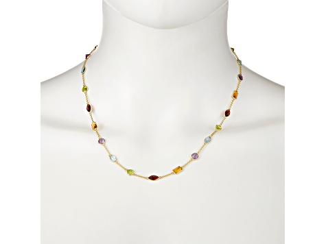 Multi-Gem 14k Yellow Gold 18