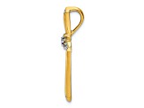 10k Yellow Gold and Rhodium Over 10k Yellow Gold Diamond Cross Chain Slide Pendant