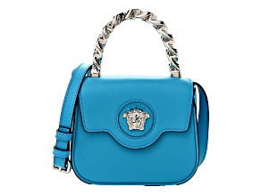 Versace Blue La Medusa Mini Top-Handle Bag