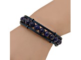 Blue Lapis Stainless Steel Layered Bracelet