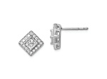 Rhodium Over 10k White Gold 9mm 0.24ctw Diamond Stud Earrings