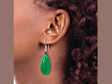 Sterling Silver Green Jadeite and Bronze Color Hematine Earrings