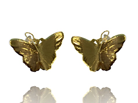 3 Pack Gold Tone White, Yellow and Pink Enamel Butterfly Earrings