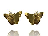 3 Pack Gold Tone White, Yellow and Pink Enamel Butterfly Earrings