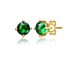 Green Cubic Zirconia, Baby/Kids 14k Yellow Gold Plated over Sterling Silver Stud Earrings