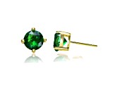 Green Cubic Zirconia, Baby/Kids 14k Yellow Gold Plated over Sterling Silver Stud Earrings