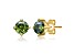 Peridot Cubic Zirconia, Baby/Kids 14k Yellow Gold Plated over Sterling Silver Stud Earrings