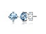 Aqua Blue Cubic Zirconia, Baby/Kids Rhodium Plated over Sterling Silver Stud Earrings