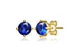 Baby/Kids Sterling Silver with Colored Cubic Zirconia Solitaire Stud Earrings