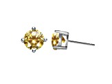 Baby/Kids Sterling Silver with Colored Cubic Zirconia Solitaire Stud Earrings