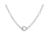 Judith Ripka Heart Mother-Of-Pearl and Bella Luce® Rhodium Over Sterling Silver Station Necklace