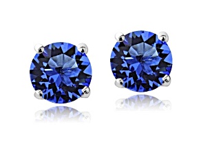 Sterling Silver 925 Birthstone Stone Earrings - Sapphire