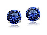 Sterling Silver 925 Birthstone Stone Earrings - Sapphire