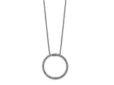Rhodium Over 14K White Gold Lab Grown Diamond Circle 18 Inch Necklace