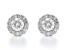 White Lab-Grown Diamond 14kt White Gold Halo Stud Earrings 1.00ctw