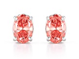 Pink Lab-Grown Diamond 14kt White Gold Stud Earrings 0.75ctw