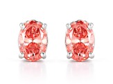 Pink Lab-Grown Diamond 14kt White Gold Stud Earrings 0.75ctw