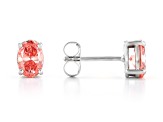 Pink Lab-Grown Diamond 14kt White Gold Stud Earrings 0.75ctw