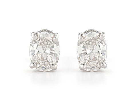 White Lab-Grown Diamond 14kt White Gold Stud Earrings 0.75ctw