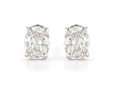 White Lab-Grown Diamond 14kt White Gold Stud Earrings 0.75ctw