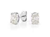 White lab-grown diamond 14kt white gold stud earrings 0.75ctw