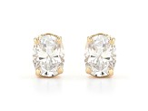White Lab-Grown Diamond 14k Yellow Gold Stud Earrings 0.75ctw