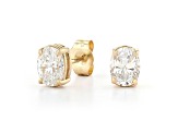 Oval White Lab-Grown Diamond H-I SI 14k Yellow Gold Stud Earrings 0.75ctw