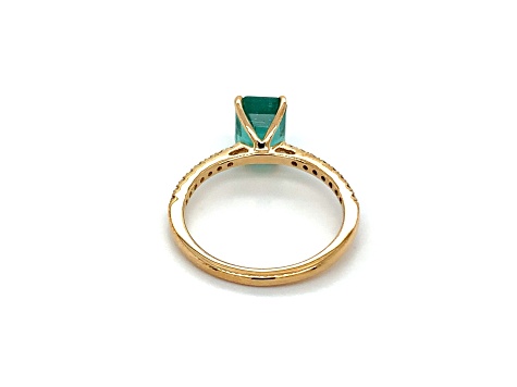 10K Yellow Gold Rectangular Octagonal Emerald and Diamond Ring 2.18ctw -  111NSA