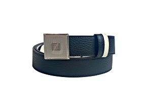 Fendi Mens Black White Reversible Grained Leather Belt 105