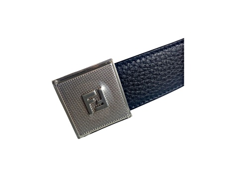 Fendi Mens Black White Reversible Grained Leather Belt 105 111NTA JTV